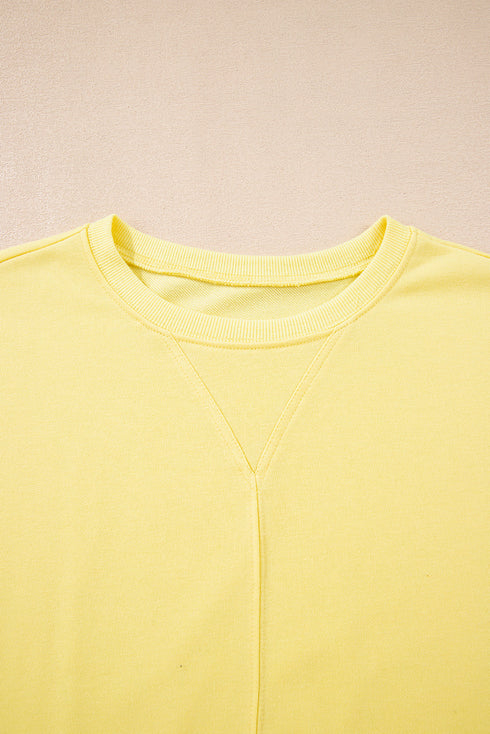 Plaid Ruffle Patchwork Drop Shoulder Pullover And Drawstring Waist Shorts Short Set